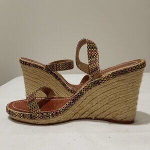 ANN MARINO MULTI-COLOURED WEDGE SANDALS WOMEN SIZE 10
